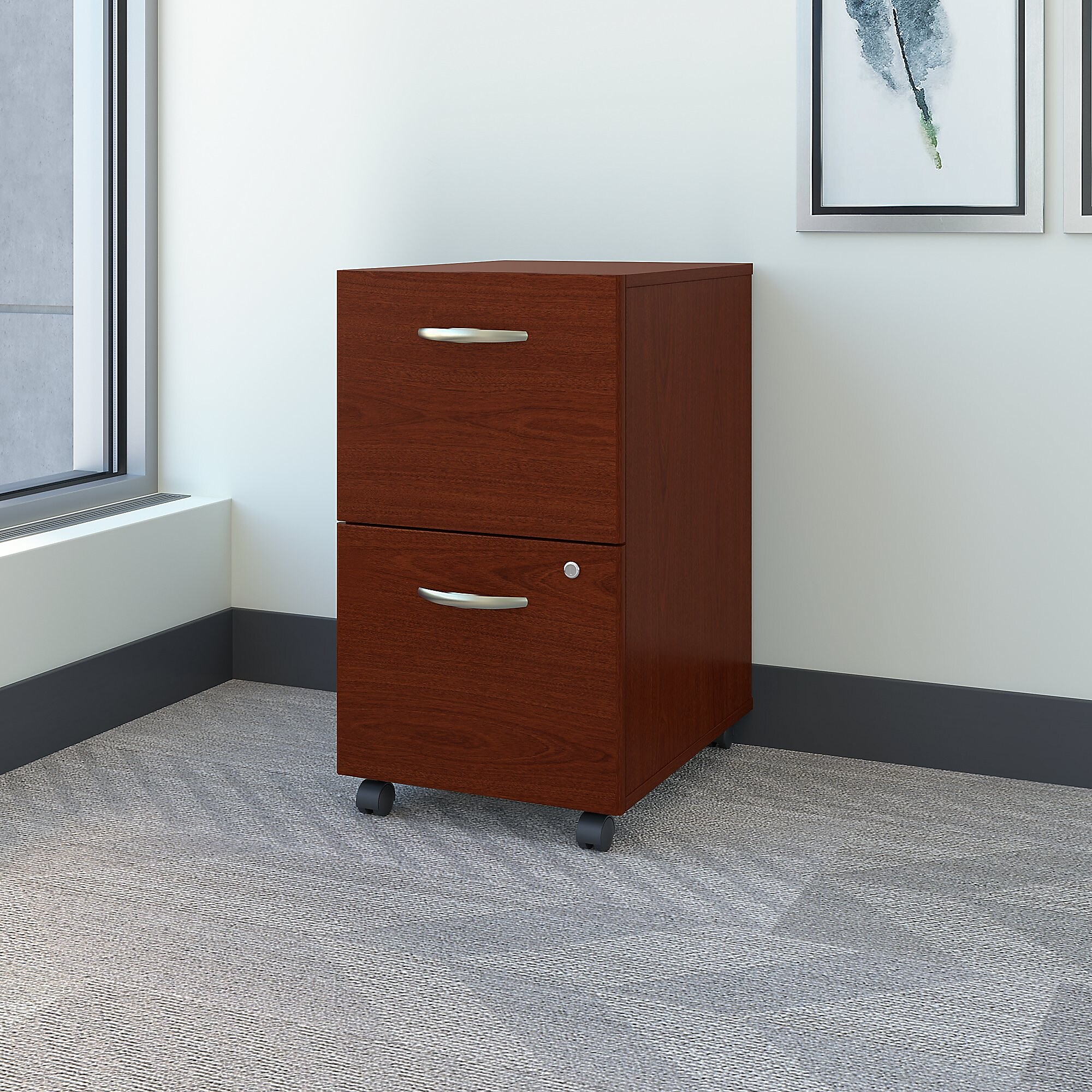 Bush Business Furniture Westfield 2-Drawer Mobile Vertical File Cabinet, Letter/Legal Size, Lockable, Mahogany (WC36752SU) Sansujyuku sansujyuku.com