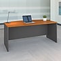 Bush Business Furniture Westfield 72"W Bow Front Desk, Natural Cherry/Graphite Gray (WC72446)~#|#~m007061432_sc7