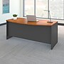 Bush Business Furniture Westfield 72"W Bow Front Desk, Natural Cherry/Graphite Gray (WC72446)~#|#~m007061433_sc7