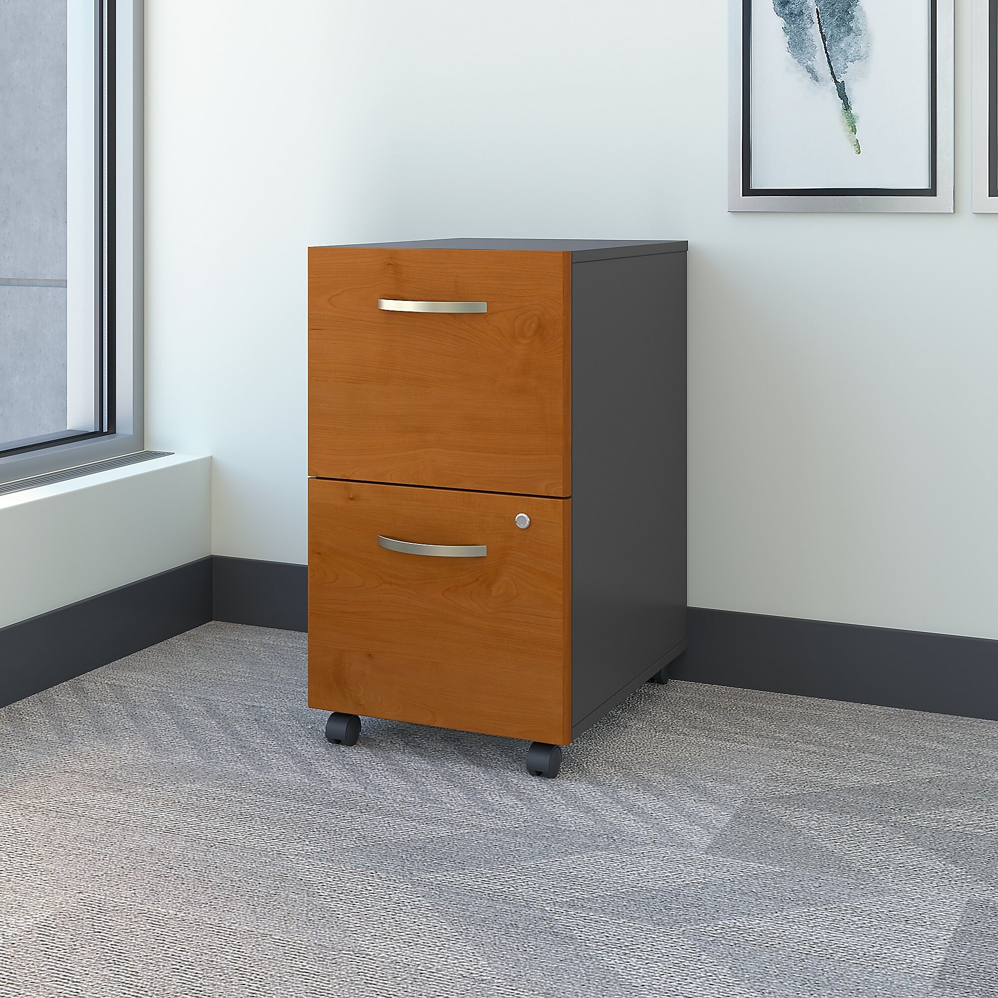 Bush Business Furniture Westfield 2-Drawer Mobile Vertical File Cabinet, Letter/Legal Size, Lockable, Natural Cherry (WC72452SU) Sansujyuku sansujyuku.com