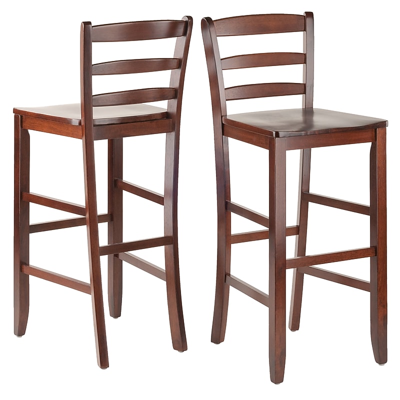 Winsome Wood Ladder Back Bar Stool, Antique Walnut, 2/Set (94249) image 1