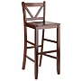 Winsome V-Back ontemporary Wood Full Back Bar Stool, Walnut, 2-Pieces (94259)~#|#~m007065589_sc7
