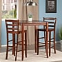 Winsome 38.9" x 33.8" Square Inglewood High/Pub Dining Table with Ladder Back Stools, Antique Walnut, 3 Pieces~#|#~m007065592_sc7