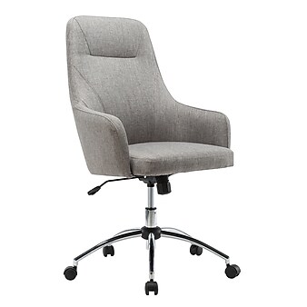 Techni Mobili Comfy Height Adjustable Rolling Office Desk Chair, Gray (RTA-1005-GRY)