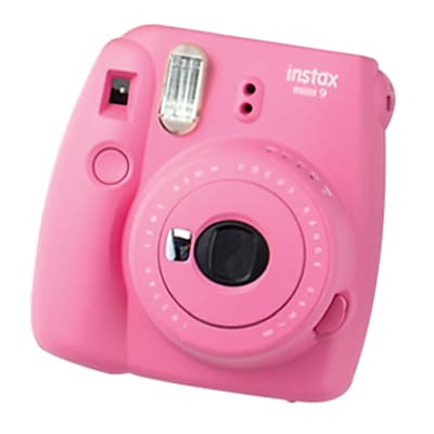 Fujifilm instax mini 9 Instant Camera with Rainbow Film, Flamingo Pink