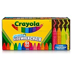 ぐり_&　6個 Crayola Wash Sidewalk Chalk, Assorted Colors, 64/Box