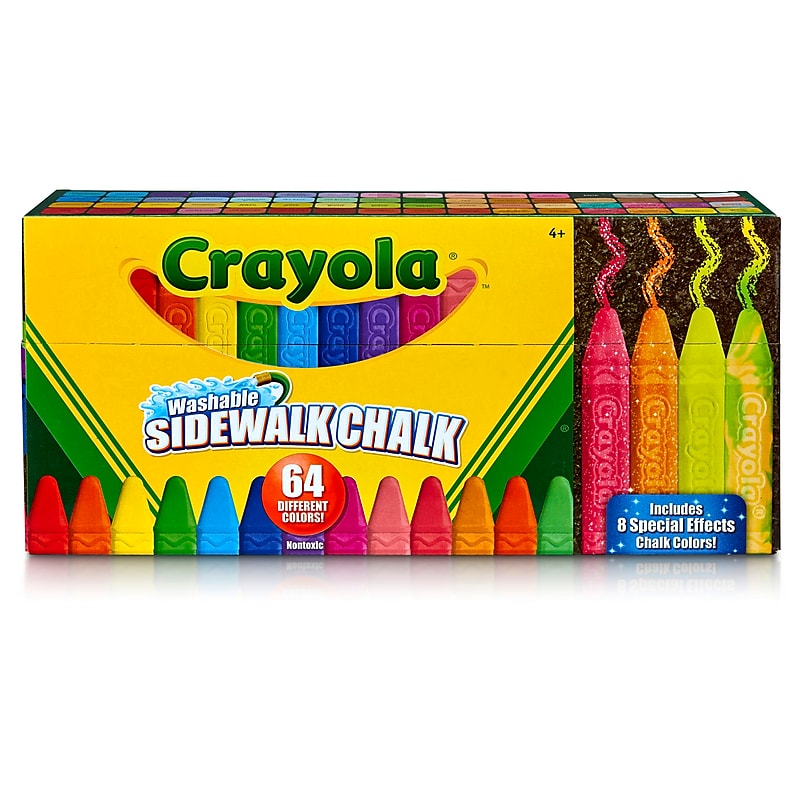 Crayola Wash Sidewalk Chalk, Assorted Colors, 64/Box (BIN512064) image 1