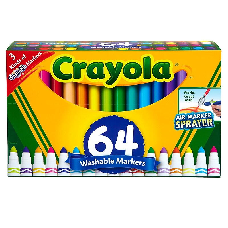 Crayola Wash Broad Line Marker 64PK image 1