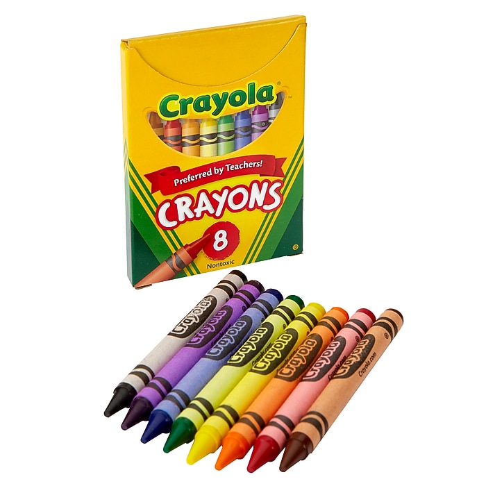 Crayola Large Size Crayons, Assorted Colors, 8/Box (BIN80) | Staples