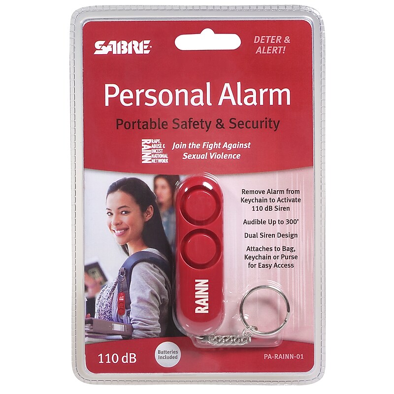 SABRE Personal Alarm, Red, Supports RAINN (SBCPARAINN01) image 1