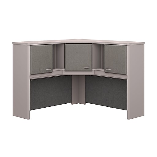 Bush Business Cubix 48W Corner Hutch, Pewter/White Spectrum at Staples