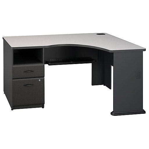Shop Staples for Bush Business Cubix Single Pedestal Corner Desk, Slate