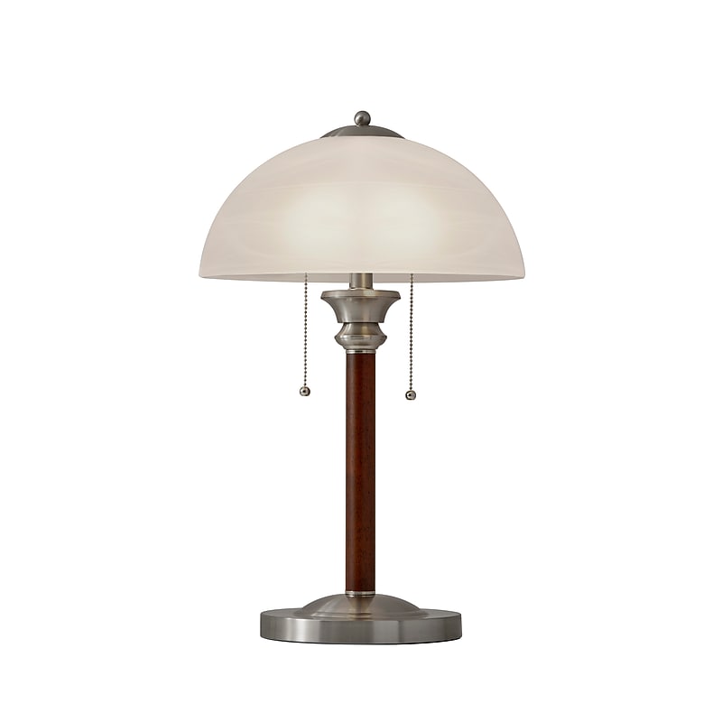 Adesso® Lexington Incandescant Table Lamp, Dark Walnut & Brushed Steel (4050-15) image 1