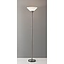 Adesso Aries 73"H Brushed Steel Floor Lamp with White Acrylic Cone Shade (7500-22)~#|#~m007084485_sc7