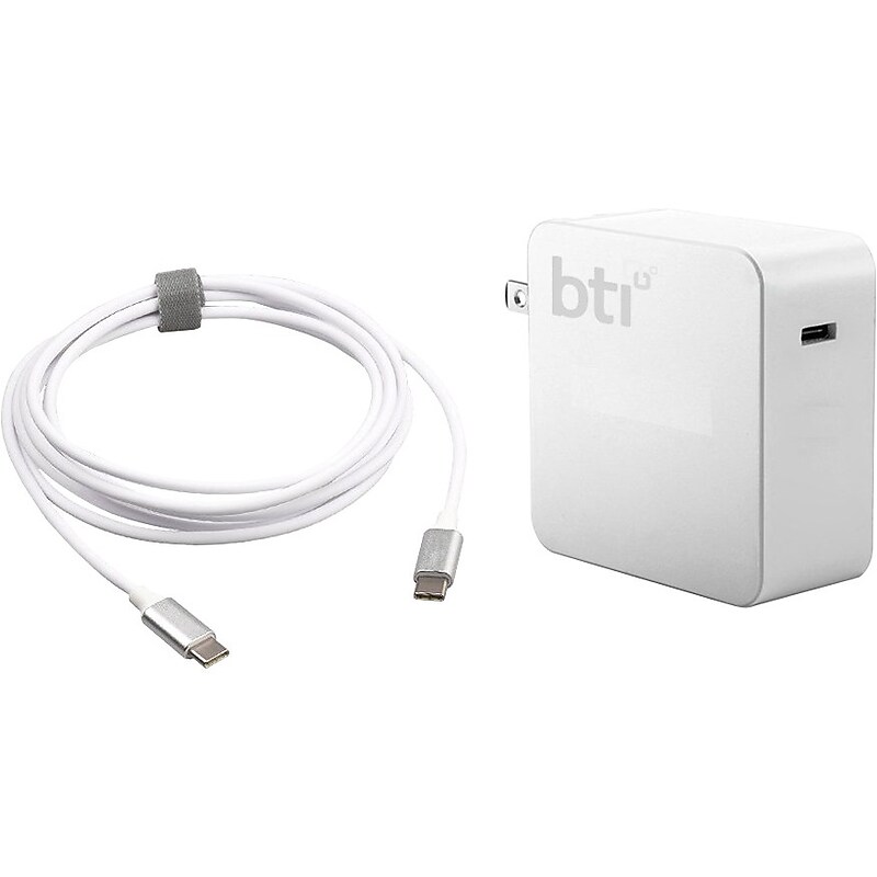 BTI Universal 60W USB-C Charger for Laptops, Tablets, Smartphones, White (MNF72LL/A-BTI) image 1