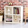 Way Basics 24.8"H 4 Cubby Bookcase, Stackable Organizer and Modern Eco Storage Shelf, White (WB-4CUBE-2-WE)~#|#~m007090324_sc7
