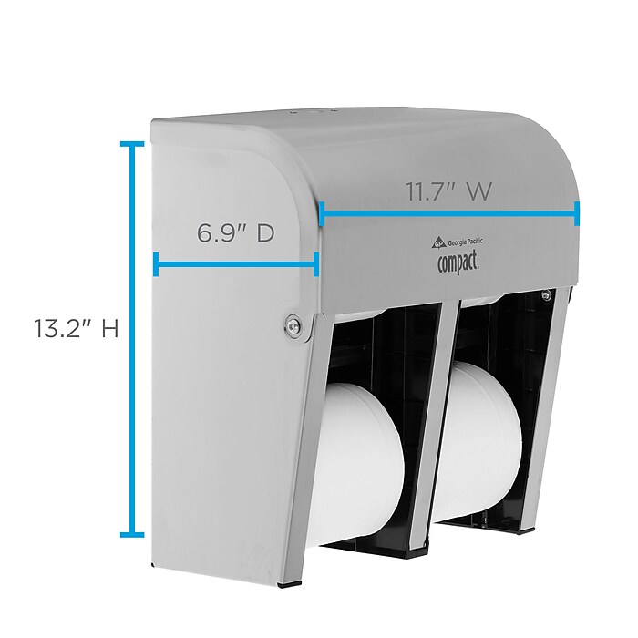 Compact 4-Roll Quad Coreless Toilet Paper Dispenser by GP PRO