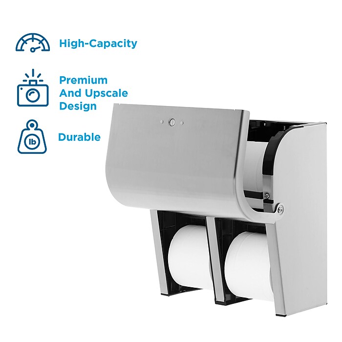 Compact 4-Roll Quad Coreless Toilet Paper Dispenser by GP PRO