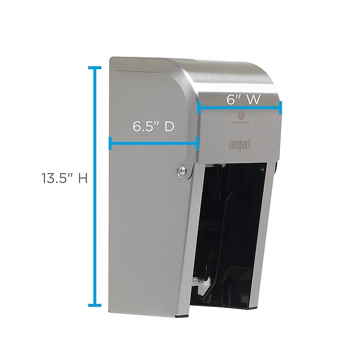 Georgia-Pacific Compact Coreless Toilet Paper Dispenser, Stainless