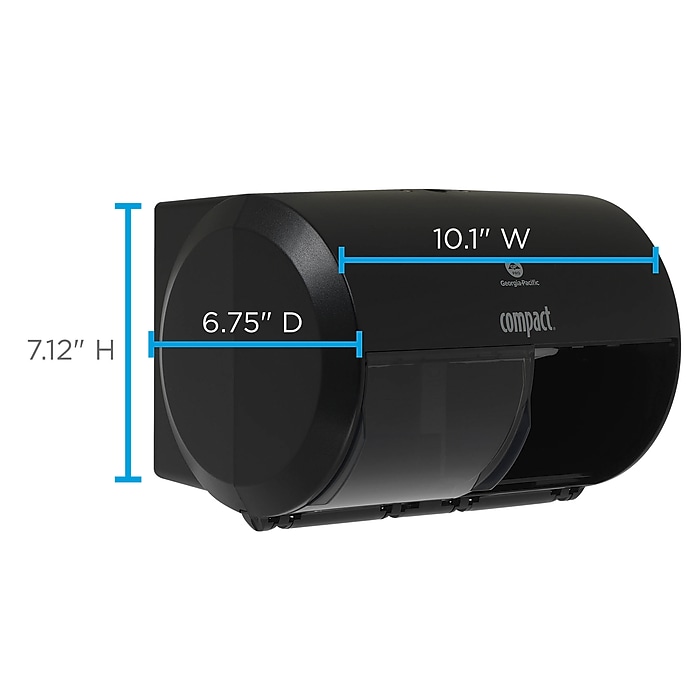 Compact 2-Roll Side-by-Side Coreless Toilet Paper Dispenser by GP