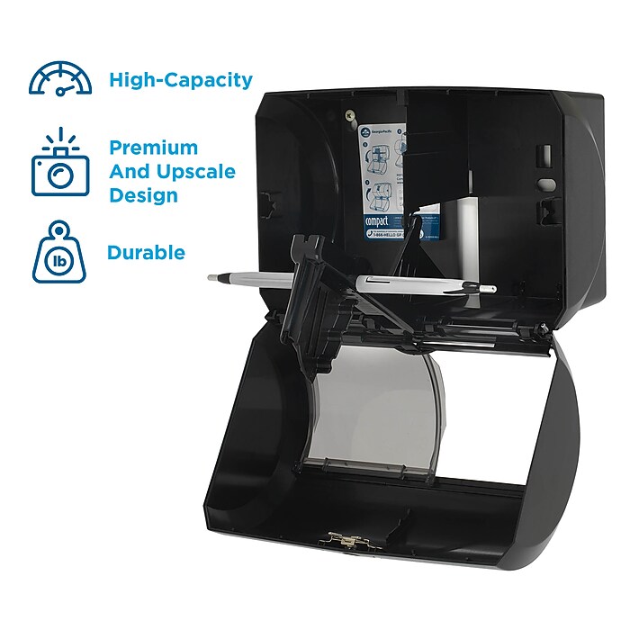 Compact 2-Roll Side-by-Side Coreless Toilet Paper Dispenser