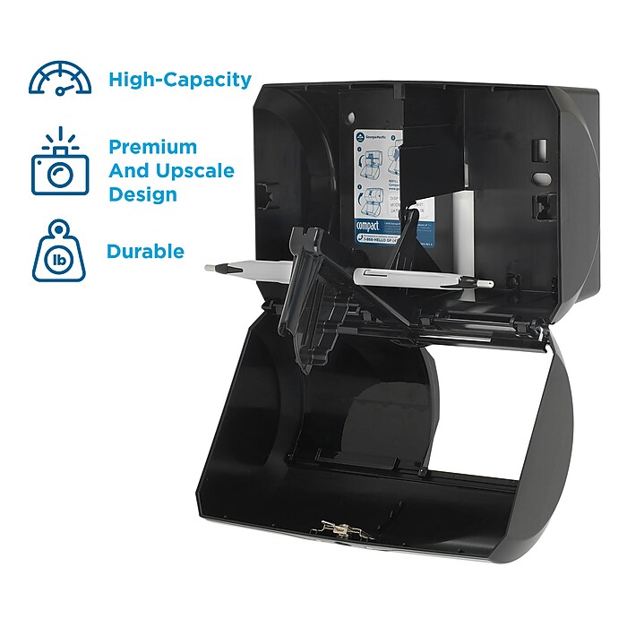 Compact 2-Roll Side-by-Side Coreless Toilet Paper Dispenser by GP