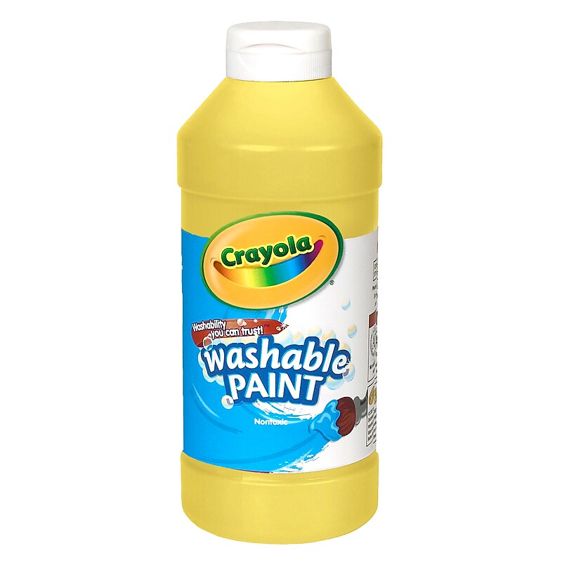Crayola Washable Kid's Paint, Yellow, 16 oz. (BIN201634) image 1