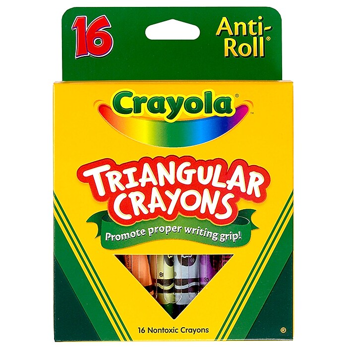 Crayola Mini Kids - 16 Pastels De Cire Triangulaires - Pour Enfants Dès 12 Mois - Couleurs Assorties