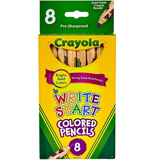 Crayola Write Start 8ct colored pencils, Assorted colors. 8 ct per box