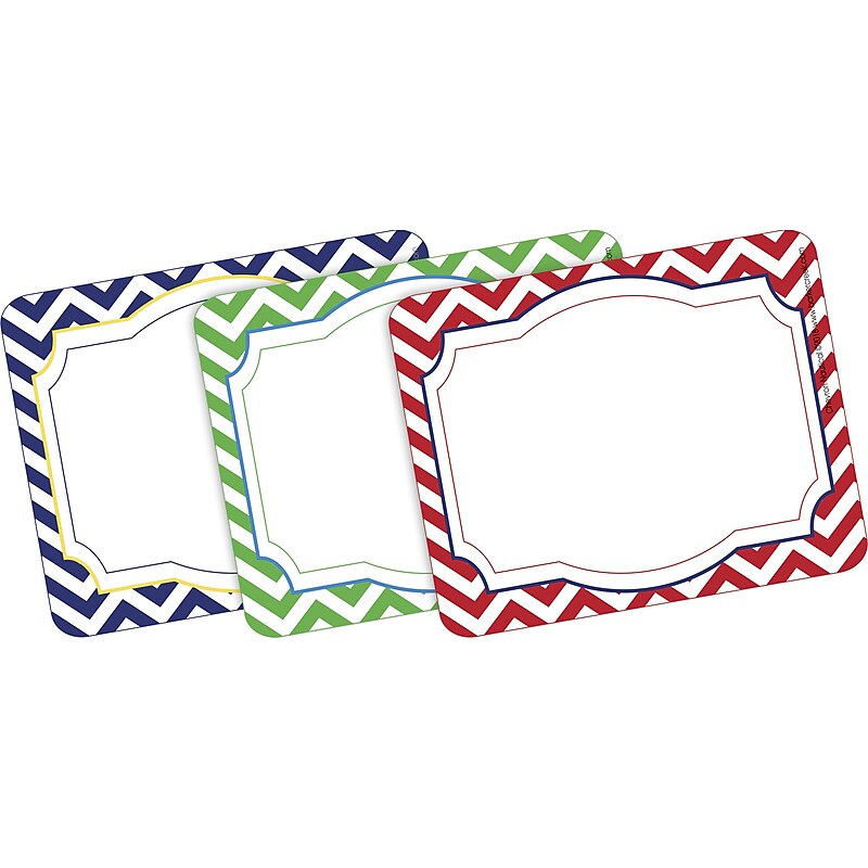 Barker Creek Self-adhesive Nautical Chevron School Name Tags, 2.75" x 3.5", 45/Pack (LL1524) image 1