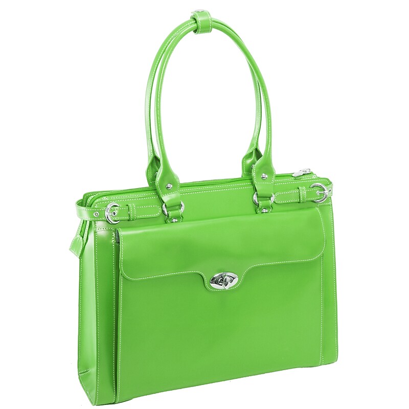 McKlein W Series, WINNETKA, Genuine Cowhide Leather,Ladies' Laptop Briefcase w/ Removable Sleeve, Green (94831) image 1