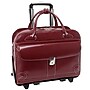 McKlein Lakewood Leather Briefcase, Laptop Compatible, Rolling, TSA Checkpoint Friendly, Red (96616)~#|#~m007104327_sc7