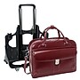 McKlein Lakewood Leather Briefcase, Laptop Compatible, Rolling, TSA Checkpoint Friendly, Red (96616)~#|#~m007104328_sc7