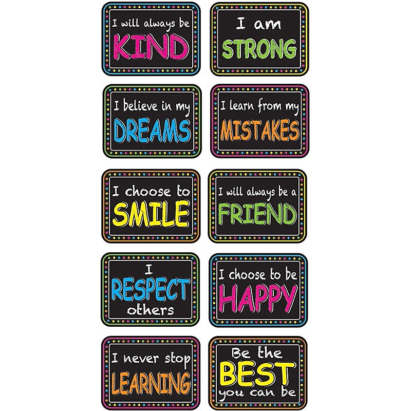 Ashley Motivation Phrase Mini Whiteboard Erasers, Lightweight, Multicolor, 10/Pack image 1