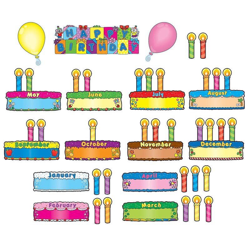 Birthday Cakes Mini Bulletin Board Set image 1