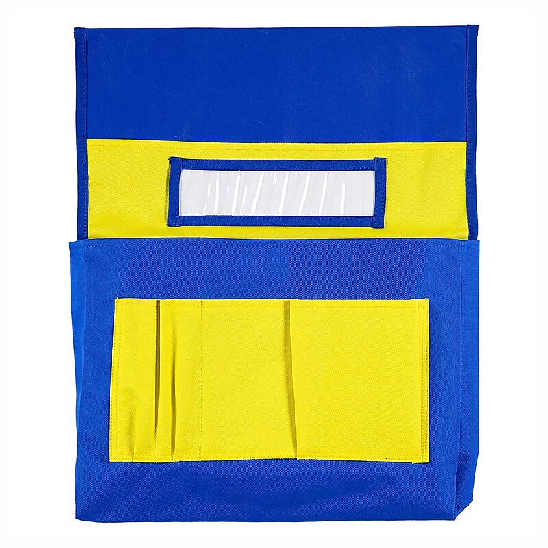 Carson Dellosa Canvas Chairback Buddy Storage Pocket Chart, Blue/Yellow (CD-158036) image 1