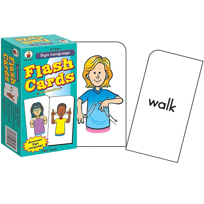 Carson Dellosa Education Sign Language Flash Cards, 105 Cards (CD-3927) image 1