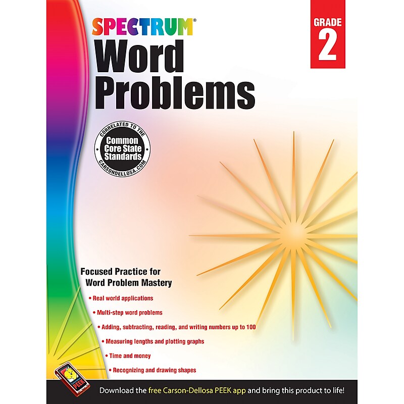 Carson-Dellosa Spectrum® Word Problems Workbook, Grade 2 (CD-704495) image 1