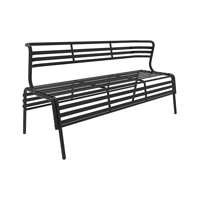 Safco CoGo Steel Outdoor/Indoor Bench, Black (4368BL) image 1