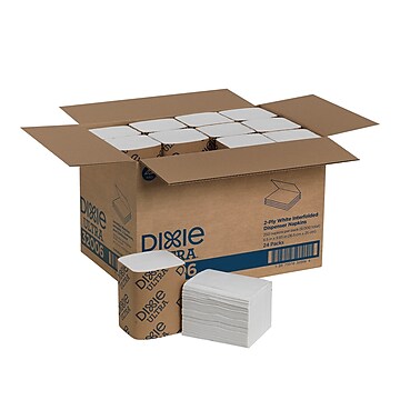 Dixie Ultra® Interfold 2-Ply Napkin Dispenser Refill by GP PRO, White, 250 Napkins Per Pack, 24 Packs Per Carton (32006)