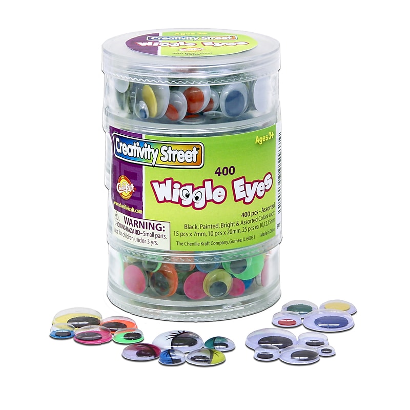 Chenille Craft Stacking Storage Wiggle Eyes Containers, 400 Eyes image 1