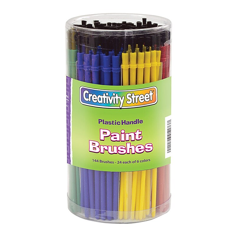 Chenille Kraft Creativity Street Mixed Media Synthetic Nylon/Polyester Bristle, Blend Round Paint Brushes, 144/Pack, 2 Packs/Set image 1
