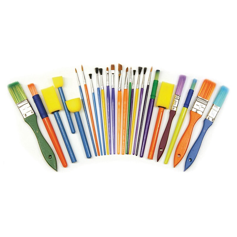 Chenille Kraft Creativity Street Mixed Media Synthetic Bristle, Starter Brush Set, 2/Set (CK-5180) image 1