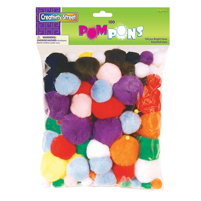 Creativity Street Pom Pons, Assorted Colors, 100/Pack | Staples