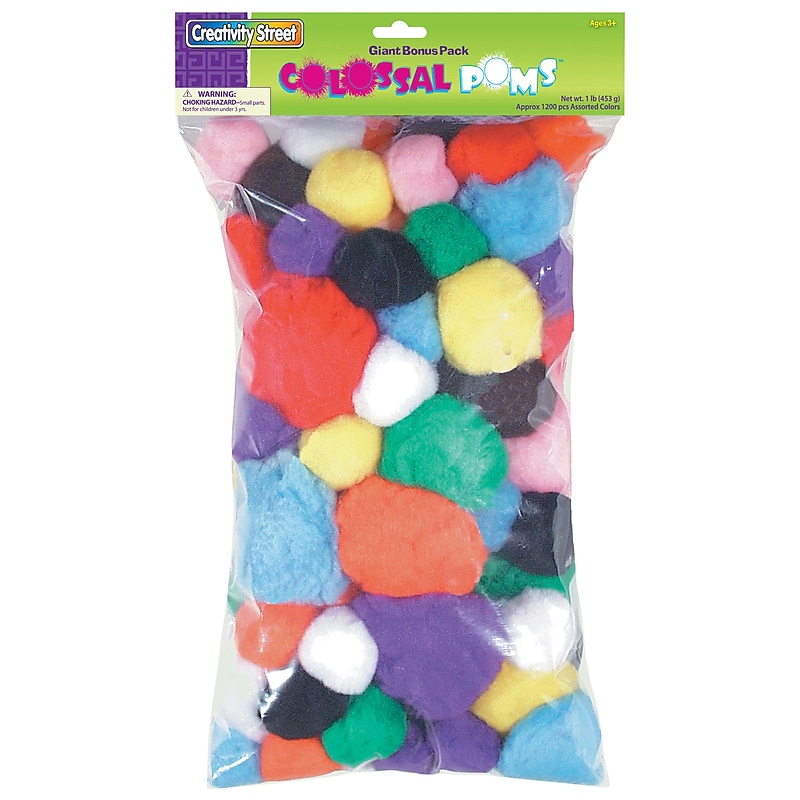 Creativity Street® Colossal Poms, Assorted Colors, 1 lb. (CK-818101) image 1