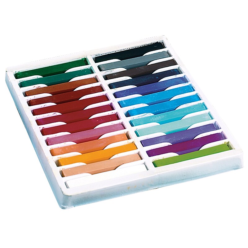 Chenille Kraft® Quality Artists Square Pastels, Assorted, 24/Box image 1