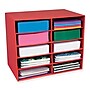 Pacon Classroom Keepers 10-Shelf Organizer, Corrugated Cardboard, 17" x 12.88" x 21", Red (PAC001314)~#|#~m007111522_sc7
