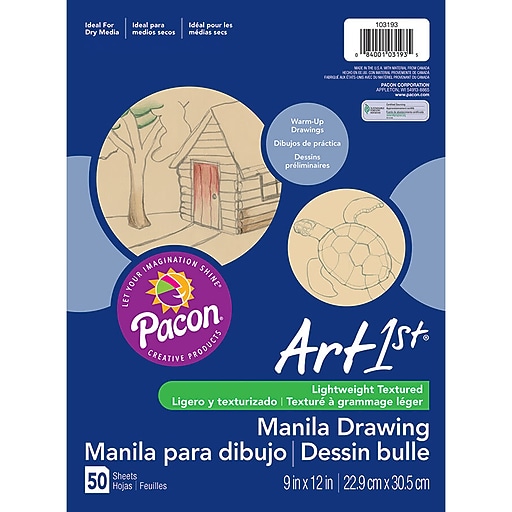 Art1st® Lightweight Drawing Paper, Manila 50 Sheets (PAC103193) at Staples