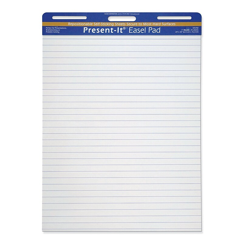 Pacon Present-It Easel Pad, 25" x 30", Lined, 25 Sheets/Pad (PAC104392) image 1