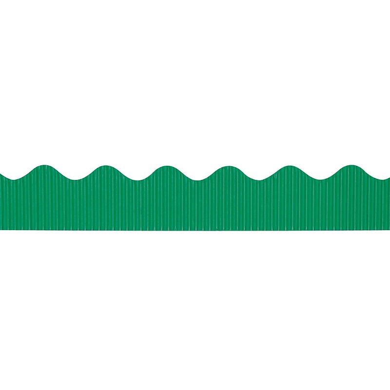 Pacon Corporation Bordette 37146 50' x 2.25" Scalloped Solid Decorative Border, Emerald Green image 1